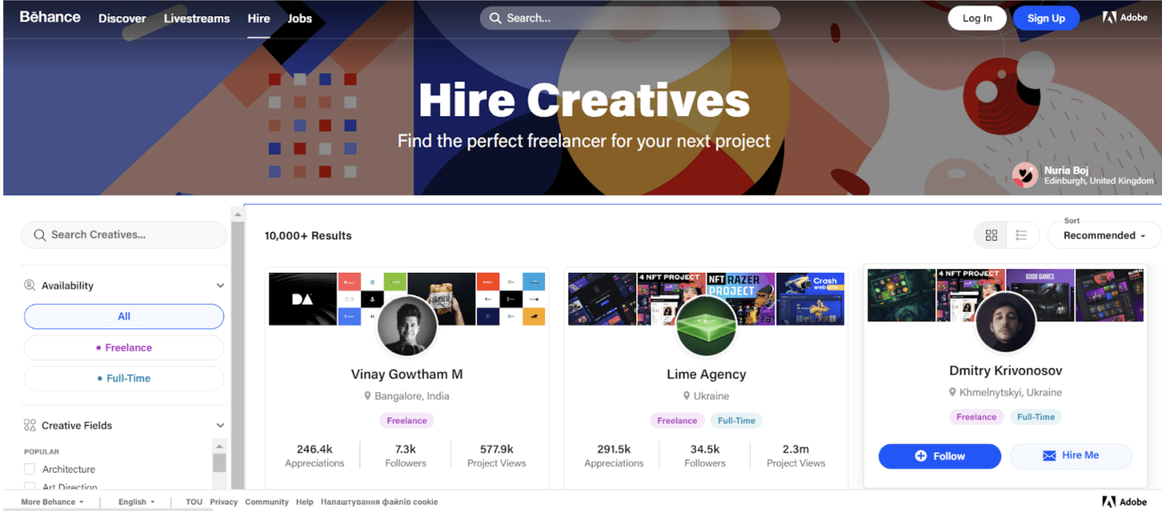 hiring on behance